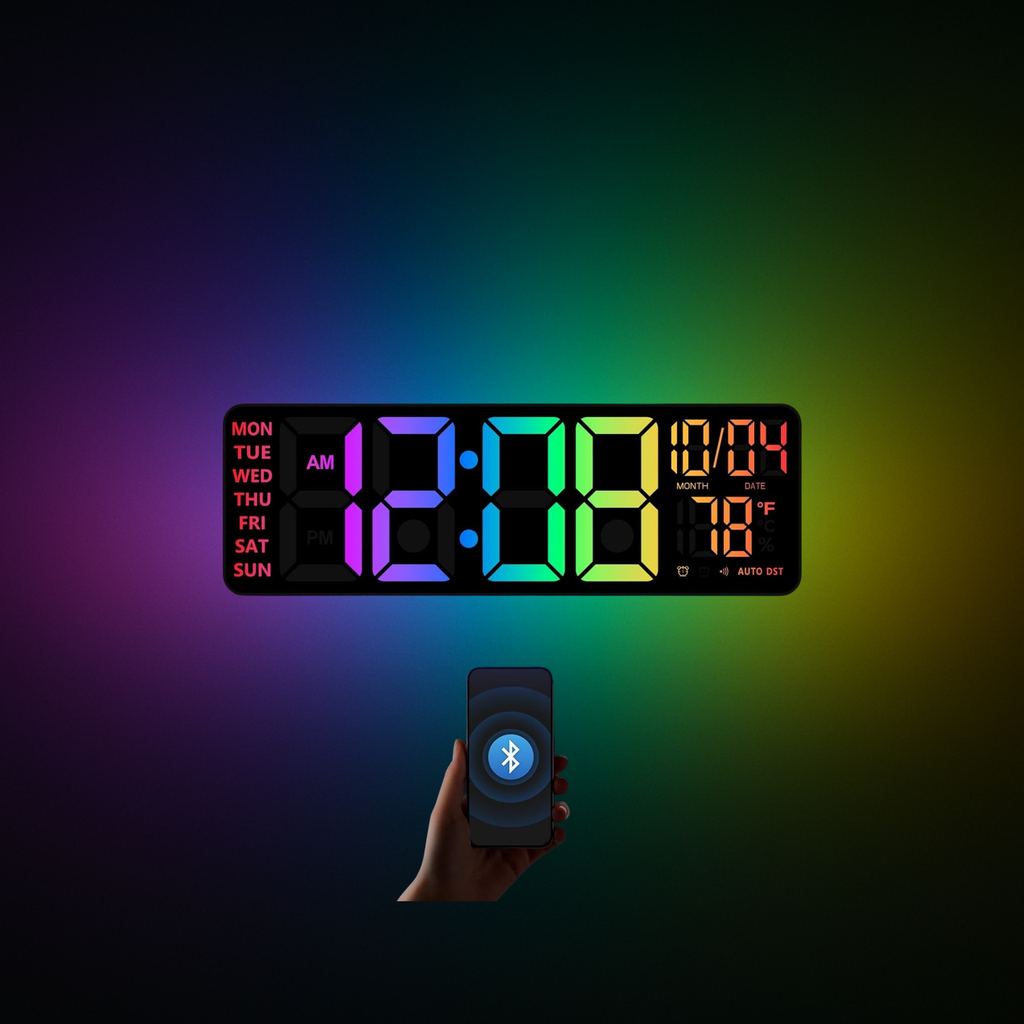 Reloj Despertador Digital RGB con Luz LED Ambiental