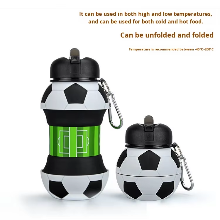 Botella De Agua Plegable De Silicona Diseño Fútbol