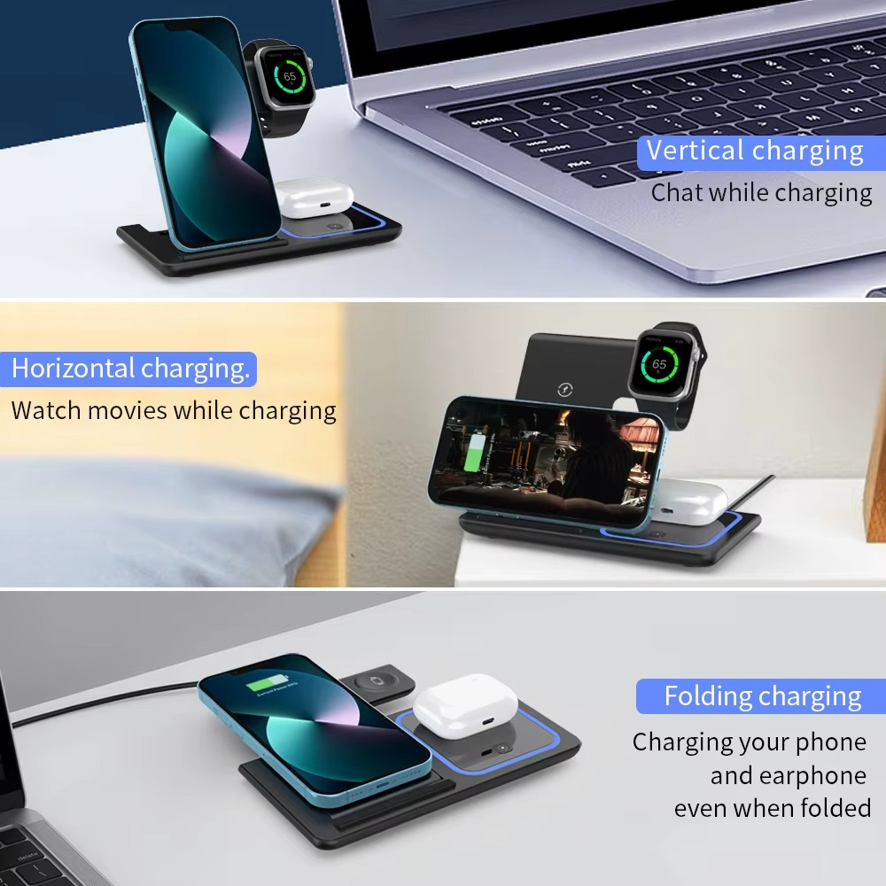 Cargador Inalámbrico MagSafe 3 en 1 Para Dispositivos