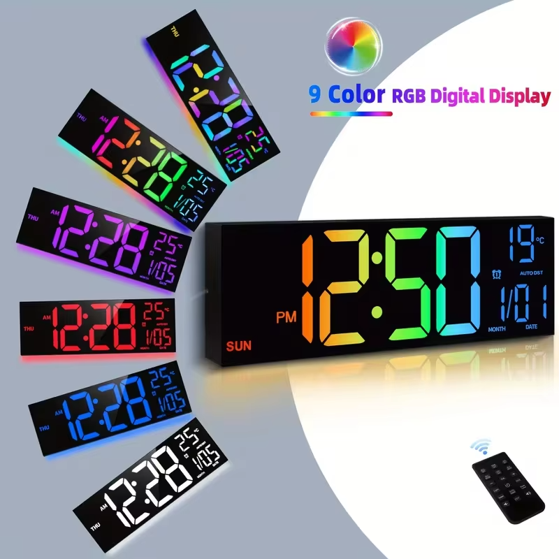 Reloj Despertador Digital RGB con Luz LED Ambiental
